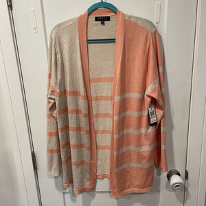 NWT JOSEPH A. Cardigan Sweater Womens Size XXL Coral Beige Long Sleeve FLAW